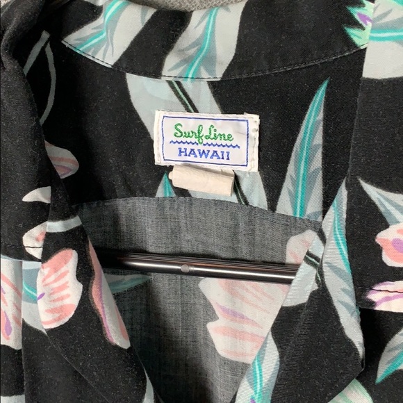 Teal pink and black Hawaiian top - Picture 2 of 3